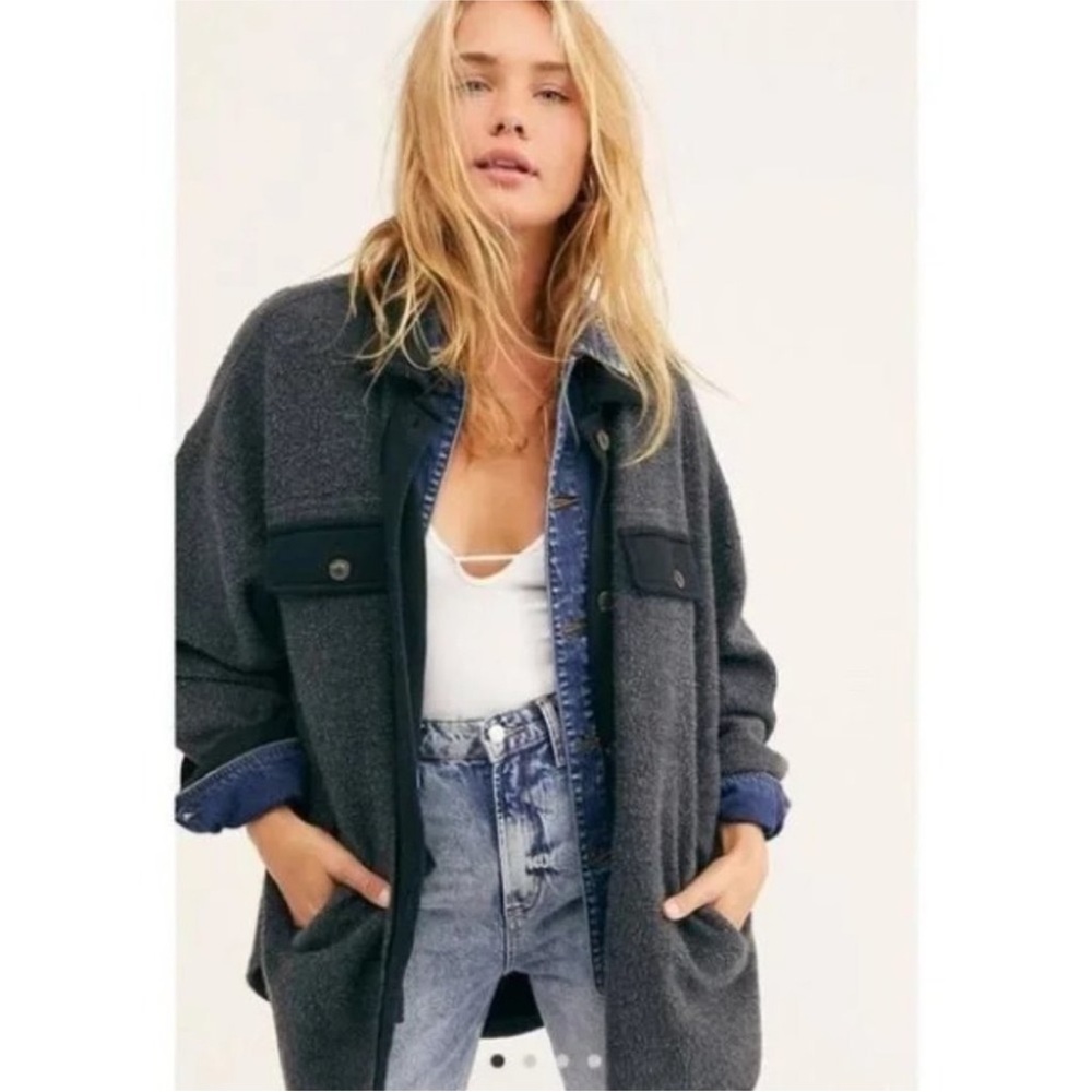 Free People Ruby Button Down Shirt Jacket